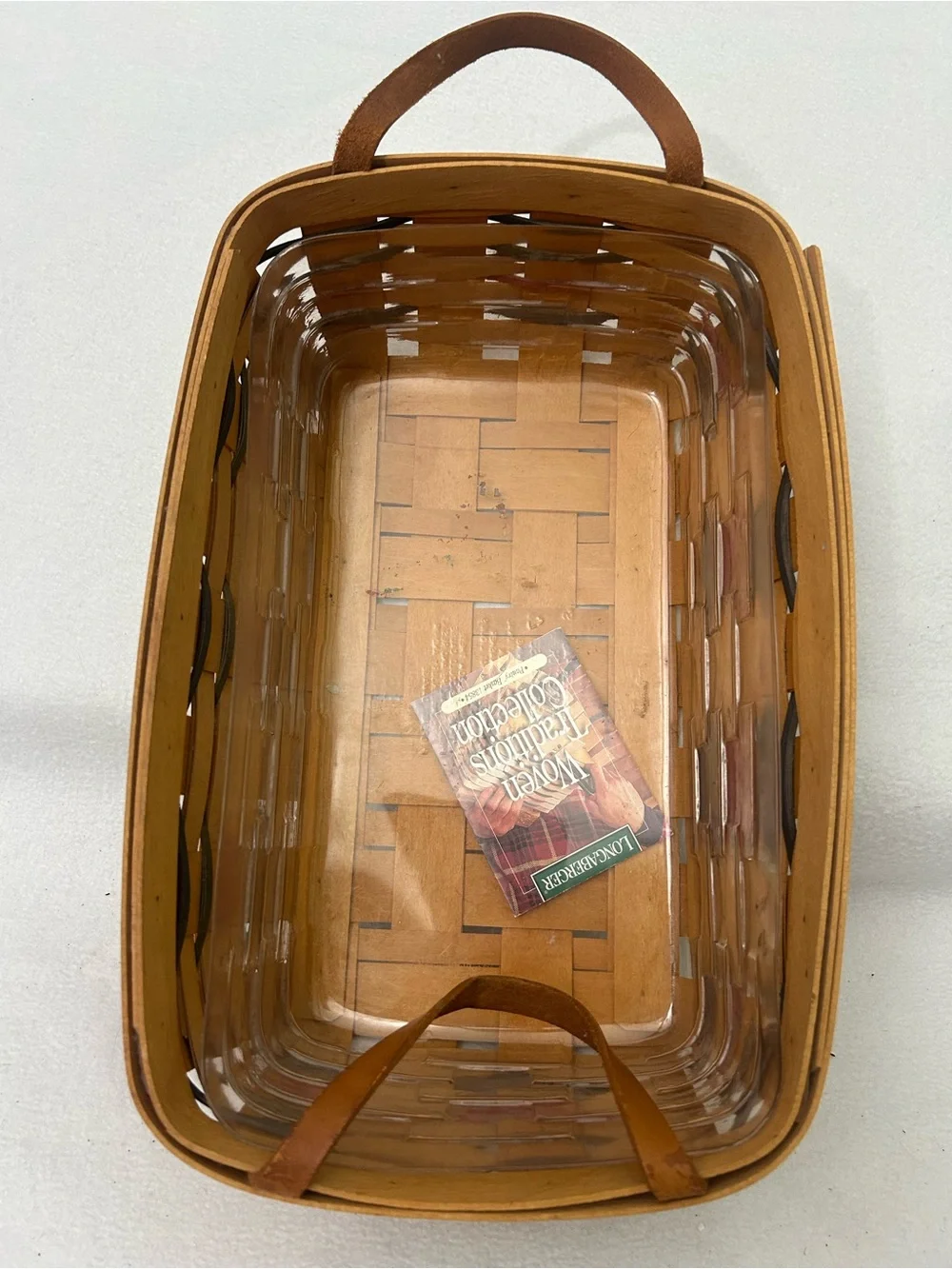 Longaberger Pantry Basket 13854 with Leather Handles